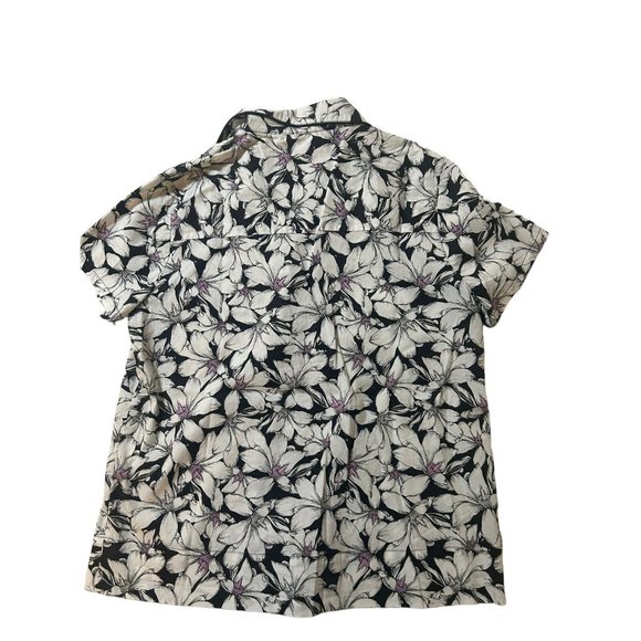 Soma Cool Cotton Stretch Woven Short Sleeve Pajama Top Tropic XS NEW! - Picture 3 of 7